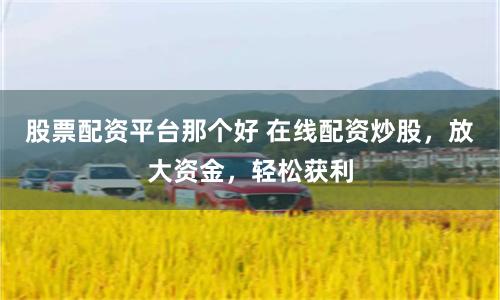 股票配资平台那个好 在线配资炒股，放大资金，轻松获利